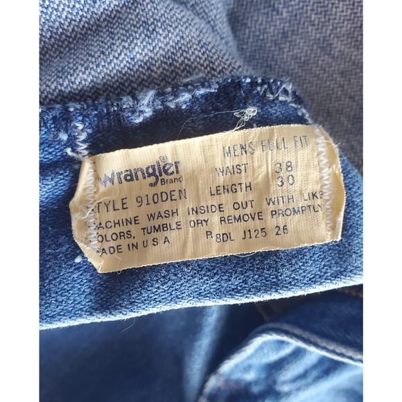 Vintage Wrangler Jeans Mens Full Fit 910Den 34x28.5 USA - Picture 4 of 6